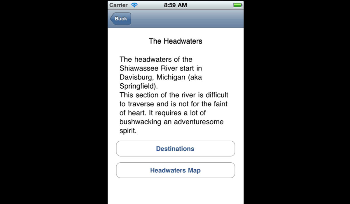 iShiawassee iPhone App Destination Detail